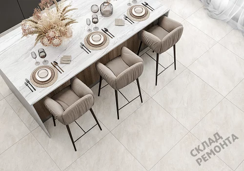Фото Керамогранит матовый Alma Ceramica Риалто GFU04RLT08R молочный 600*600*9 – купить в Самаре: цена, описание, фото. Интернет-магазин 2