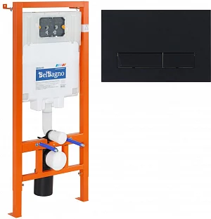 Инсталляция для подвесного унитаза BelBagno BB002-80/BB012-MR-NERO.M с кнопкой