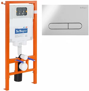 Инсталляция для подвесного унитаза BelBagno BB002-80/BB005-PR-CHROME с кнопкой