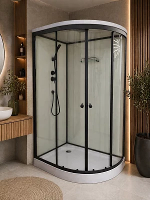 Душевая кабина LUXMARE Sea River L низкий поддон асимметричная 120*85