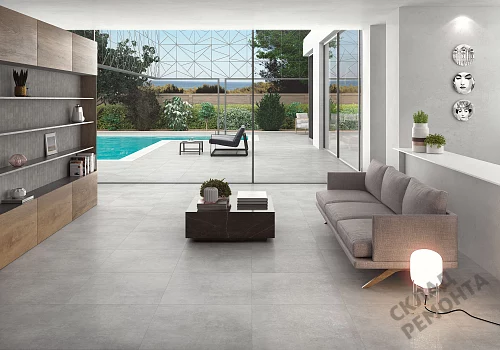 Фото Керамогранит матовый Steppe Ceramics Concrete Grey серый 600*600*9 – купить в Самаре: цена, описание, фото. Интернет-магазин 2