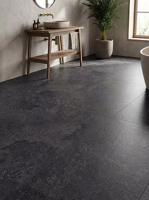 Керамогранит матовый A-Ceramica Concreto lunar carbon dark (карвинг) темно-серый 1200*600*8,5