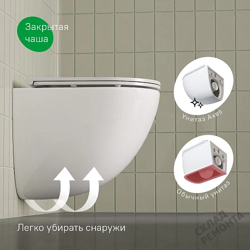 Фото Унитаз подвесной Iddis Axes AXERDSEI25 безободковый купить в Самаре: цена, описание, фото. Интернет-магазин 4