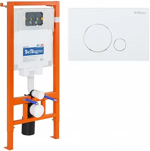 Инсталляция для подвесного унитаза BelBagno BB002-80/BB014-SR-BIANCO с кнопкой